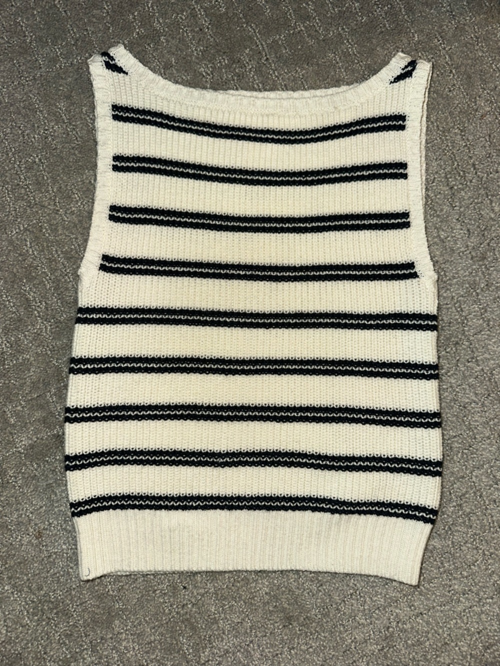Striped Knit Top in ivory and navy